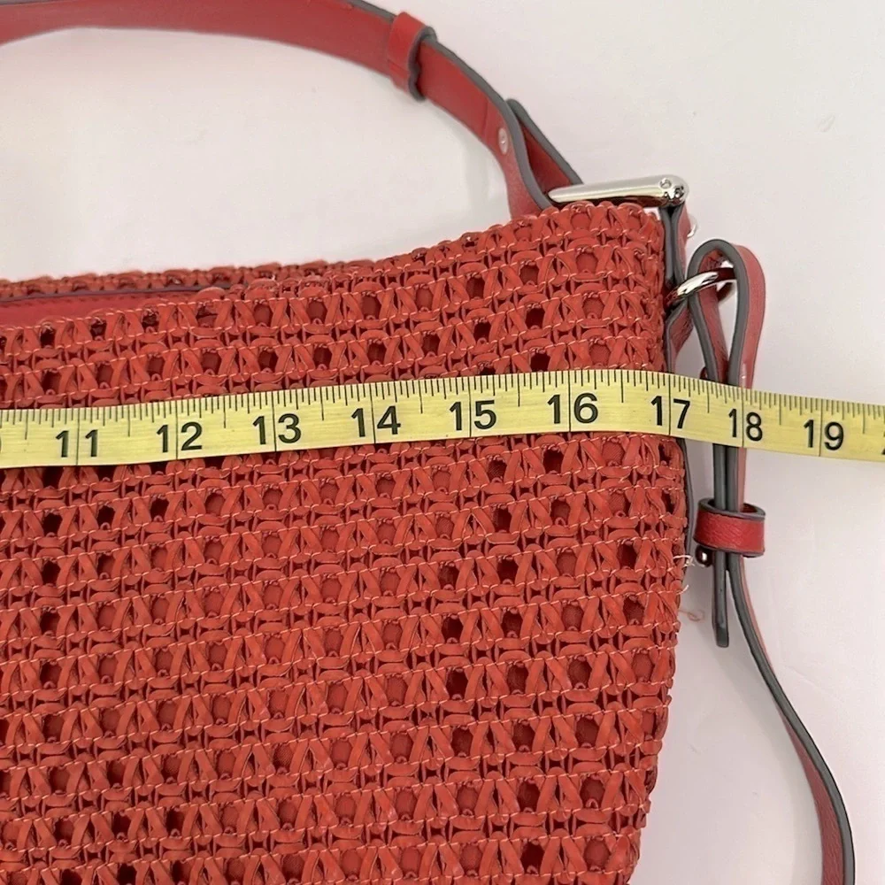 PARFOIS Basket weave HOBO/SHOULDER BAG in an orangish red color NWOT